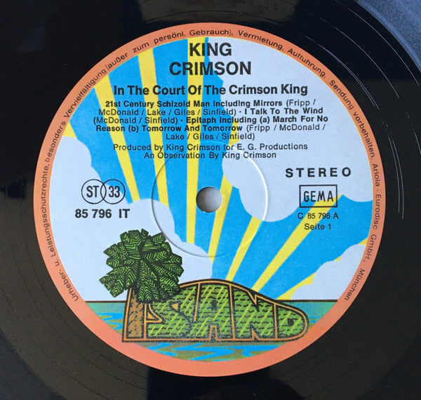 King Crimson : In The Court Of The Crimson King (An Observation By King Crimson) (LP, Album, RE)