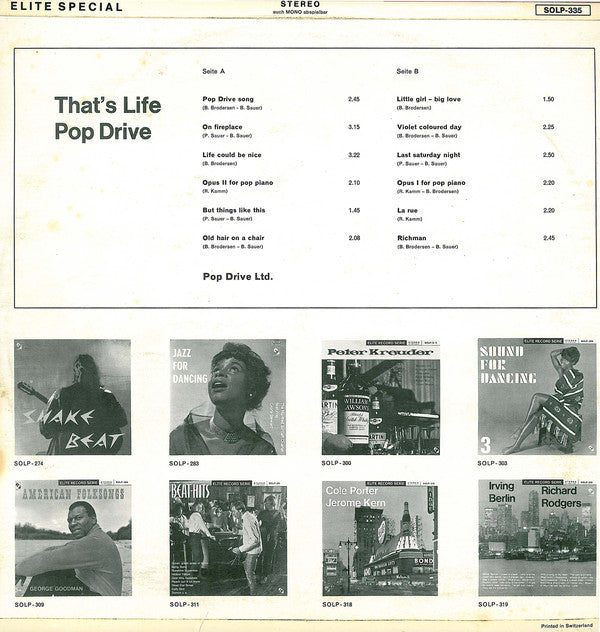 Pop Drive Ltd. : That's Life (LP, Album)