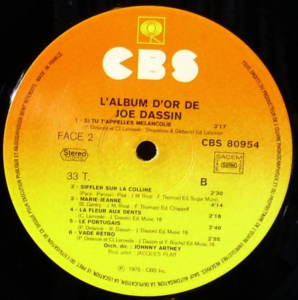 Joe Dassin : L'Eté Indien : Album D'Or (LP, Comp, Gat)