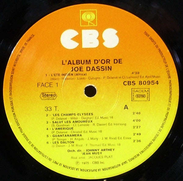 Joe Dassin : L'Eté Indien : Album D'Or (LP, Comp, Gat)