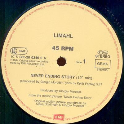 Limahl : The NeverEnding Story (Special 12" Mix) (12", Single)