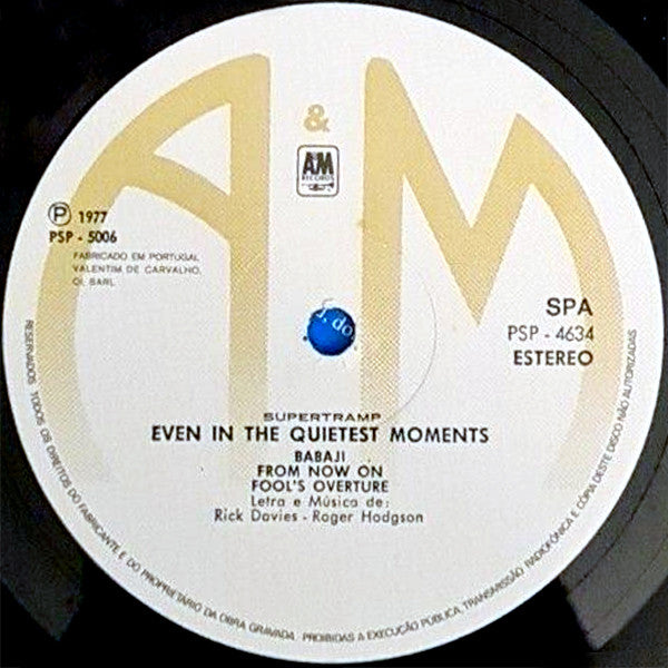 Supertramp : Even In The Quietest Moments... (LP, Album, RE)