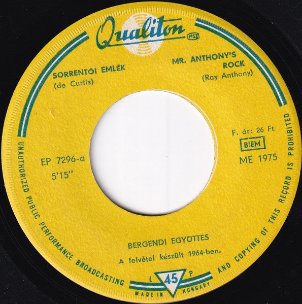 Bergendi Együttes* : Bergendi Együttes (7", EP)