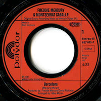 Freddie Mercury & Montserrat Caballé : Barcelona (7", Single, Red)