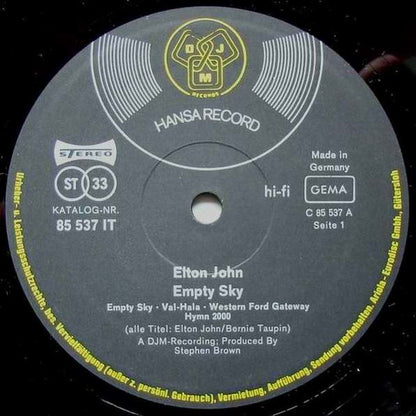 Elton John : Empty Sky (LP, Album, Gat)
