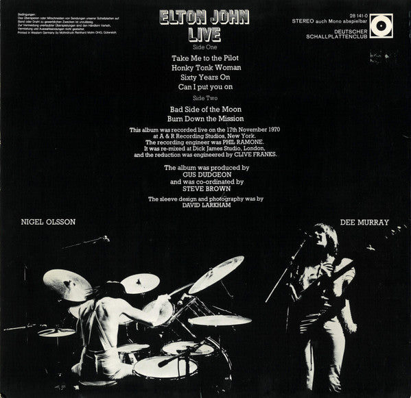 Elton John : Live (LP, Album, Club)