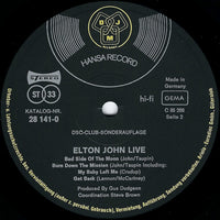 Elton John : Live (LP, Album, Club)