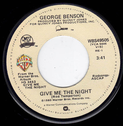 George Benson : Give Me The Night (7", Win)
