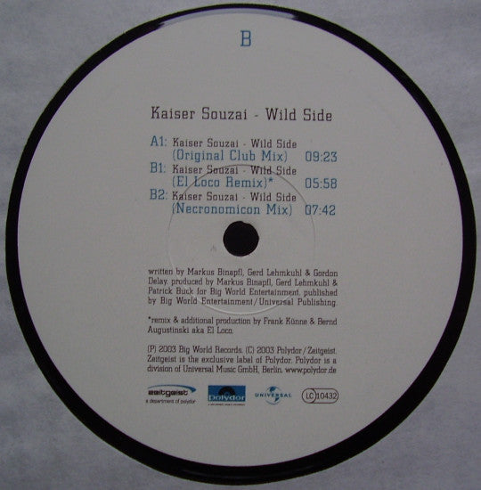 Kaiser Souzai : Wild Side (12")