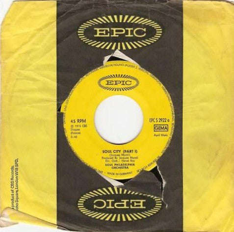 Soul Philadelphia Orchestra : Soul City (7", Single)