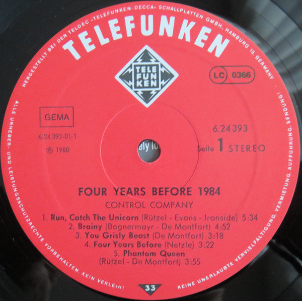 Control Company : Four Years Before 1984 (LP, Album)
