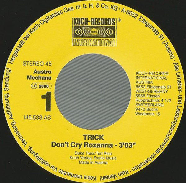 Trick (5) : Don't Cry Roxanna (7", Single)