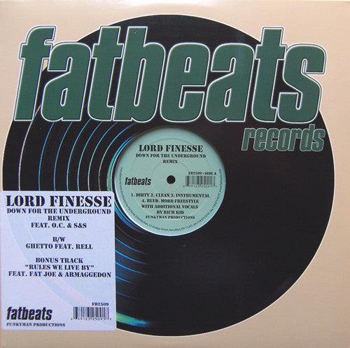 Lord Finesse : Down For The Underground (Remix) (12")