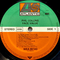 Phil Collins : Face Value (LP, Album, Gat)