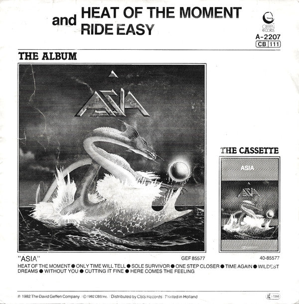 Asia (2) : Heat Of The Moment (7", Single)