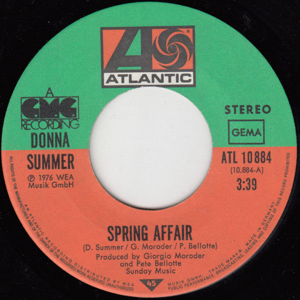 Donna Summer : Spring Affair / Winter Melody (7", Single)