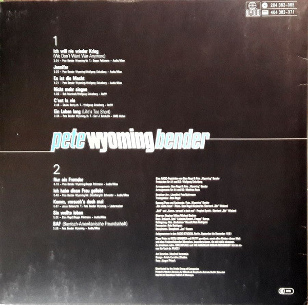 Pete Wyoming Bender : Als Ob Es Gar Nichts Wär (LP, Album)