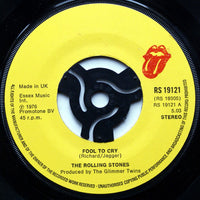 The Rolling Stones : Fool To Cry (7", Single, Lar)