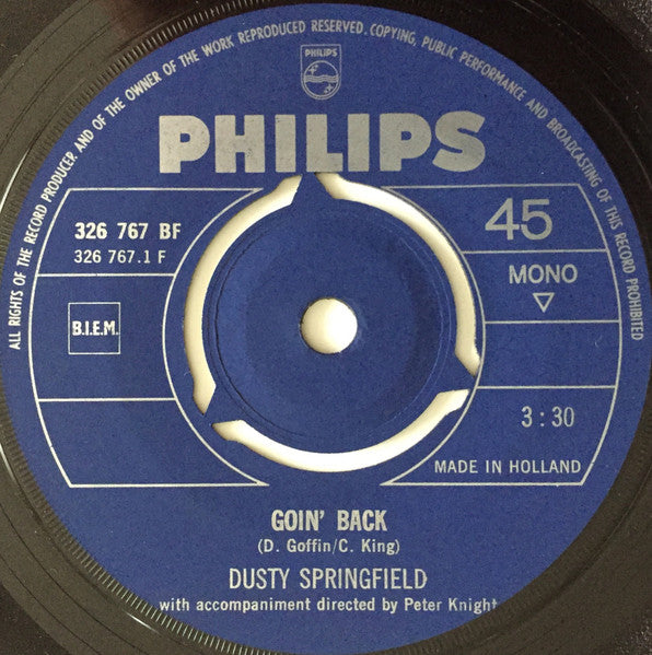 Dusty Springfield : Goin' Back  (7", Single, Mono, 3-P)