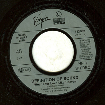 Definition Of Sound : Wear Your Love Like Heaven (7", Single)