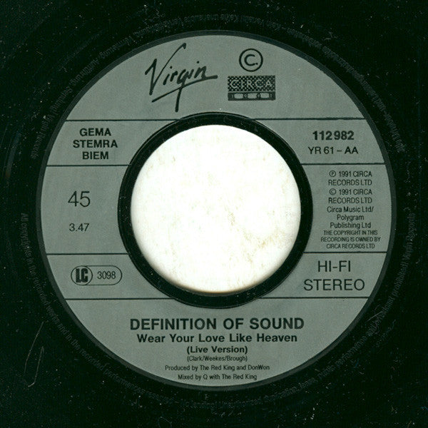 Definition Of Sound : Wear Your Love Like Heaven (7", Single)