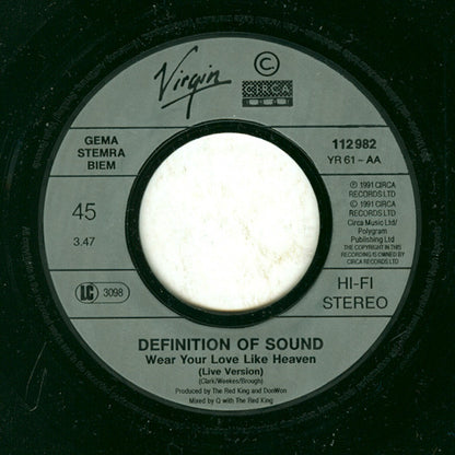 Definition Of Sound : Wear Your Love Like Heaven (7", Single)