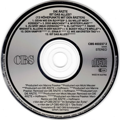 Die Ärzte : Ist Das Alles? (13 Höhepunkte Mit Den Ärzten) (CD, Comp)