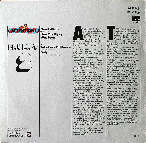 Frumpy : Attention! Frumpy 2 (LP, Album, RE)