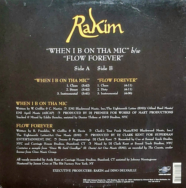 Rakim : When I B On Tha Mic / Flow Forever (12")