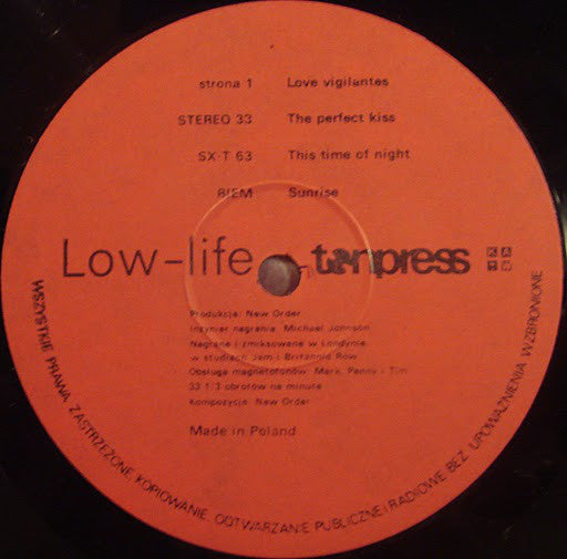 New Order : Low-life (LP, Album)