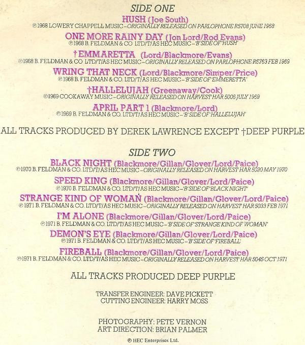Deep Purple : The Deep Purple Singles A's & B's (LP, Comp)