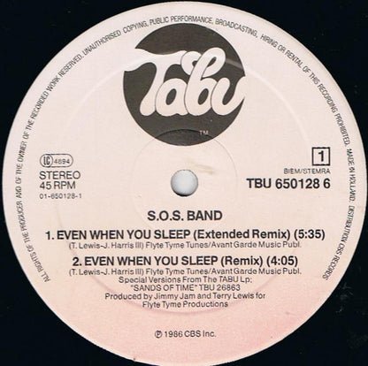 SOS Band* : Even When You Sleep (Extended Remix) (12", Maxi)