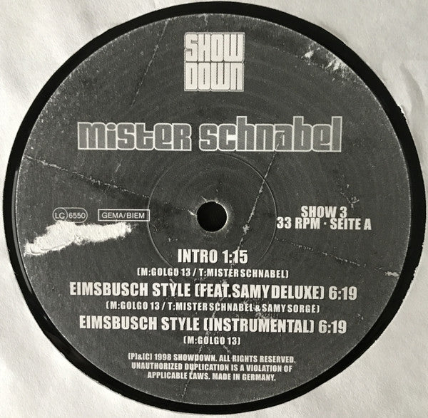 Mister Schnabel : Mic Check (12")