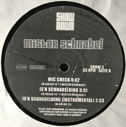Mister Schnabel : Mic Check (12")