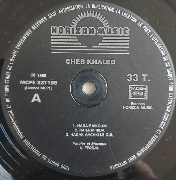 Cheb Khaled* : Hada Raykoum (LP, Album)