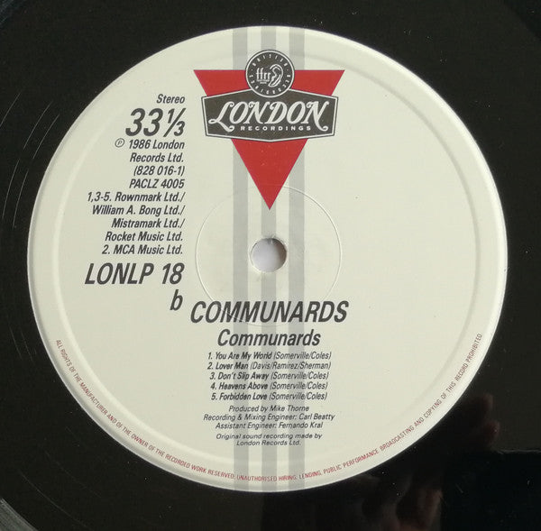 The Communards : Communards (LP, Album)