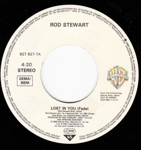 Rod Stewart : Lost In You (7", Single)