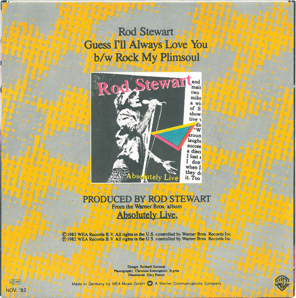 Rod Stewart : Guess I'll Always Love You (7", Single)