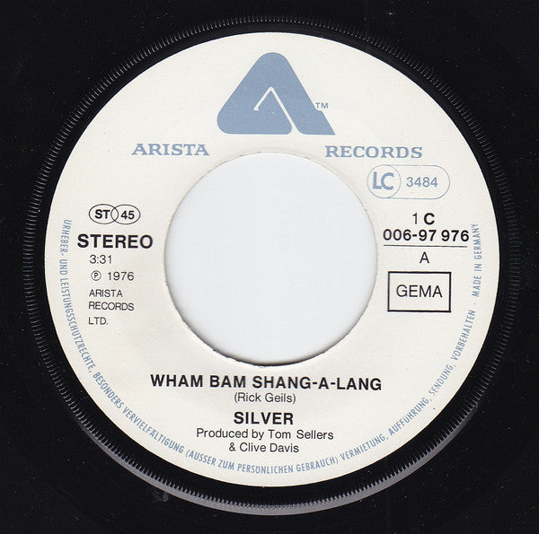 Silver (10) : Wham Bam Shang-A-Lang (7", Single)
