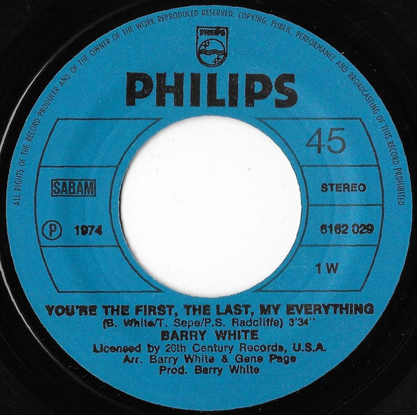 Barry White : You're The First, The Last, My Everything (7")
