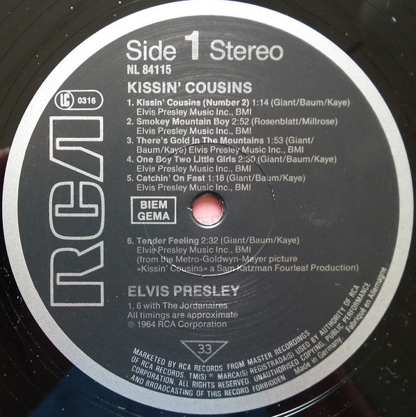 Elvis* : Kissin' Cousins (LP, Album, RE)