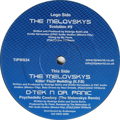 The Melovskys / D-Tek (2) N Dr. Panic : Evolution #9 / Killin' Floor Building (K.F.B) / Psychedelic Cowboy (The Melovskys Remix) (12")