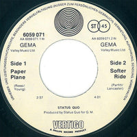 Status Quo : Paper Plane (7", Single)