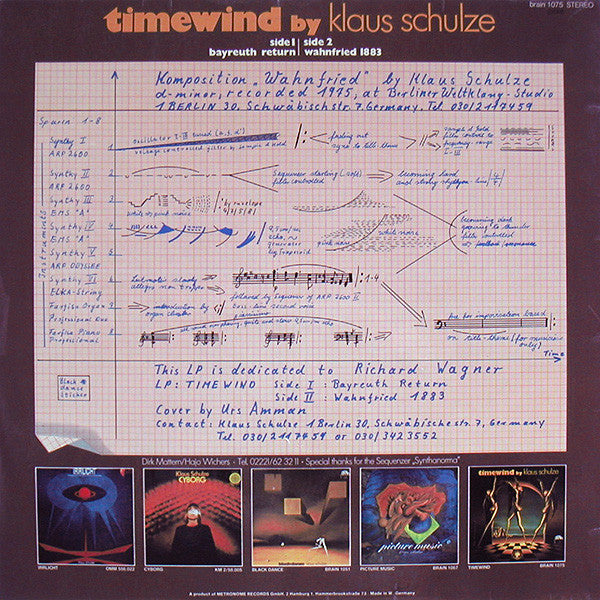 Klaus Schulze : Timewind (LP, Album, RP)
