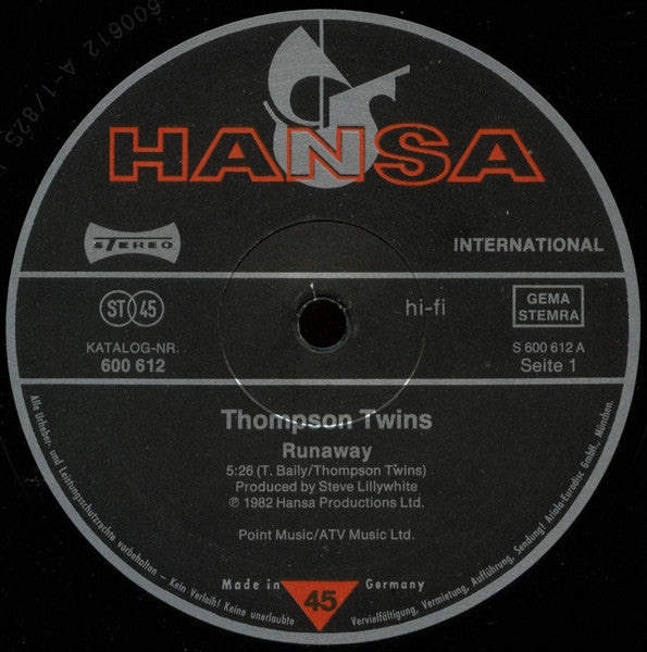 Thompson Twins : Runaway (12")