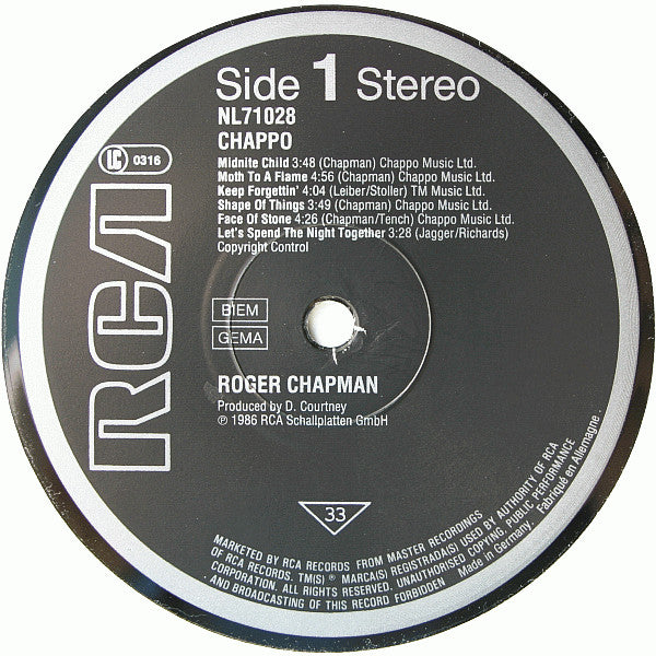 Roger Chapman : Chappo (LP, Album, RE)