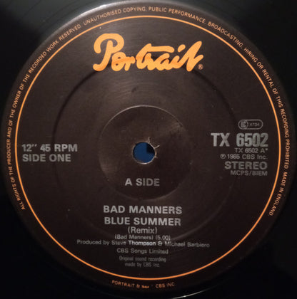 Bad Manners : Blue Summer (Remix) (12")