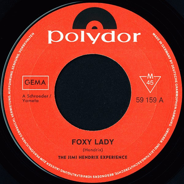 The Jimi Hendrix Experience : Foxy Lady / Manic Depression (7", Single, Mono)
