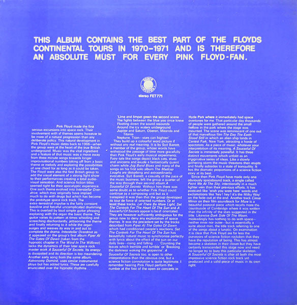 Pink Floyd : The Early Tours '70-'71 (LP, Unofficial)
