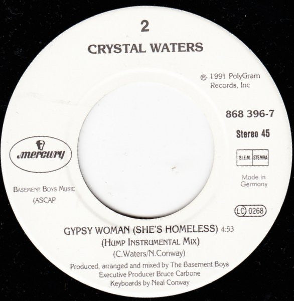 Crystal Waters : Gypsy Woman (La Da Dee La Da Da) (7", Single, RP, Pap)